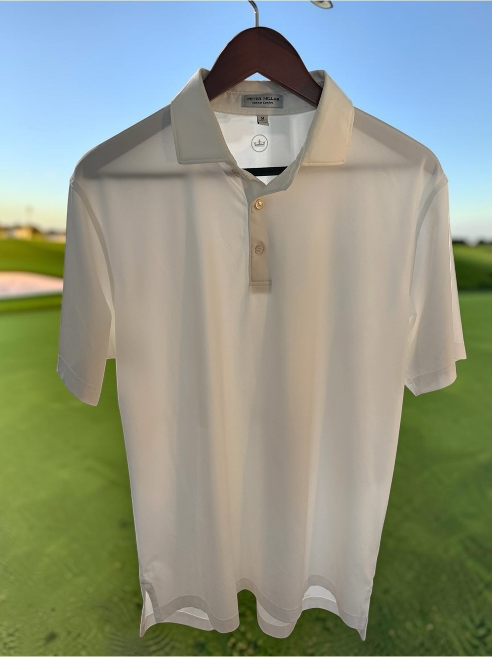 Peter Millar Summer Comfort Polo Mens M White - Recycled Performance Golf Shirt